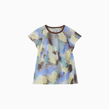 NOC-AIR フレンチリーブTシャツ 冷感 高通気(マイルドブルー)