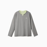 NOC-Dry コットンライクレイヤードロングTシャツ 速乾(ライトグレー)