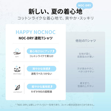 NOC-Dry コットンライク速乾Tシャツ 吸湿 速乾