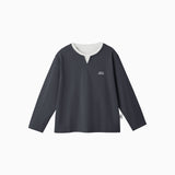 NOC-Dry コットンライクレイヤードロングTシャツ 速乾(ダークグレー)