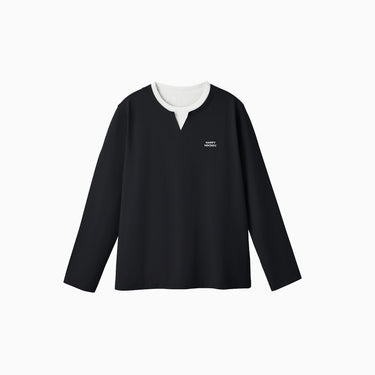 NOC-Dry コットンライクレイヤードロングTシャツ 速乾(ブラック)