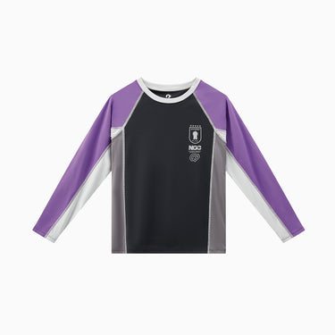 NOC-Ice スポーティー長袖Tシャツ 冷感 UVカット(パープル&ブラック)