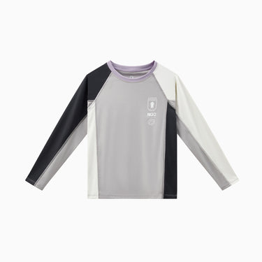 NOC-Ice スポーティー長袖Tシャツ 冷感 UVカット(グレー&ホワイト&ブラック)