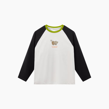 NOC-Breath ラグラン長袖Tシャツ 吸湿 速乾(ブラック&グレー&グリーン)