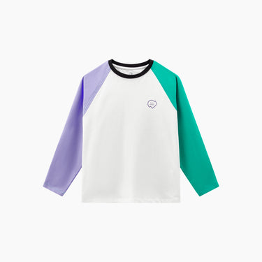 NOC-Breath ラグラン長袖Tシャツ 吸湿 速乾(パープル&グリーン&ホワイト)