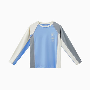 NOC-Ice スポーティー長袖Tシャツ 冷感 UVカット(ブルー&ホワイト)