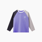 NOC-Breath ラグラン長袖Tシャツ 吸湿 速乾(パープル&ブラック&グレー)