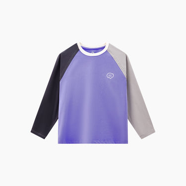 NOC-Breath ラグラン長袖Tシャツ 吸湿 速乾(パープル&ブラック&グレー)