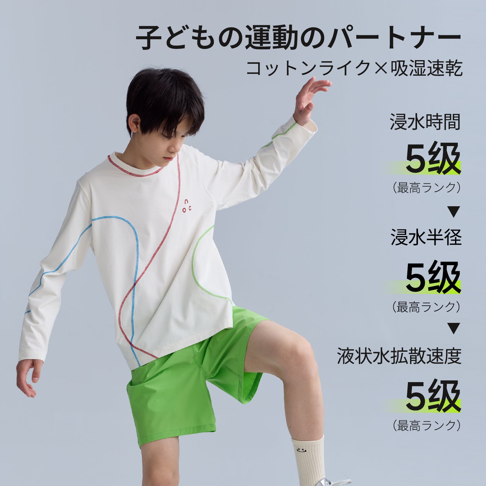 NOC-DRY ステッチロングTシャツ 吸湿 速乾