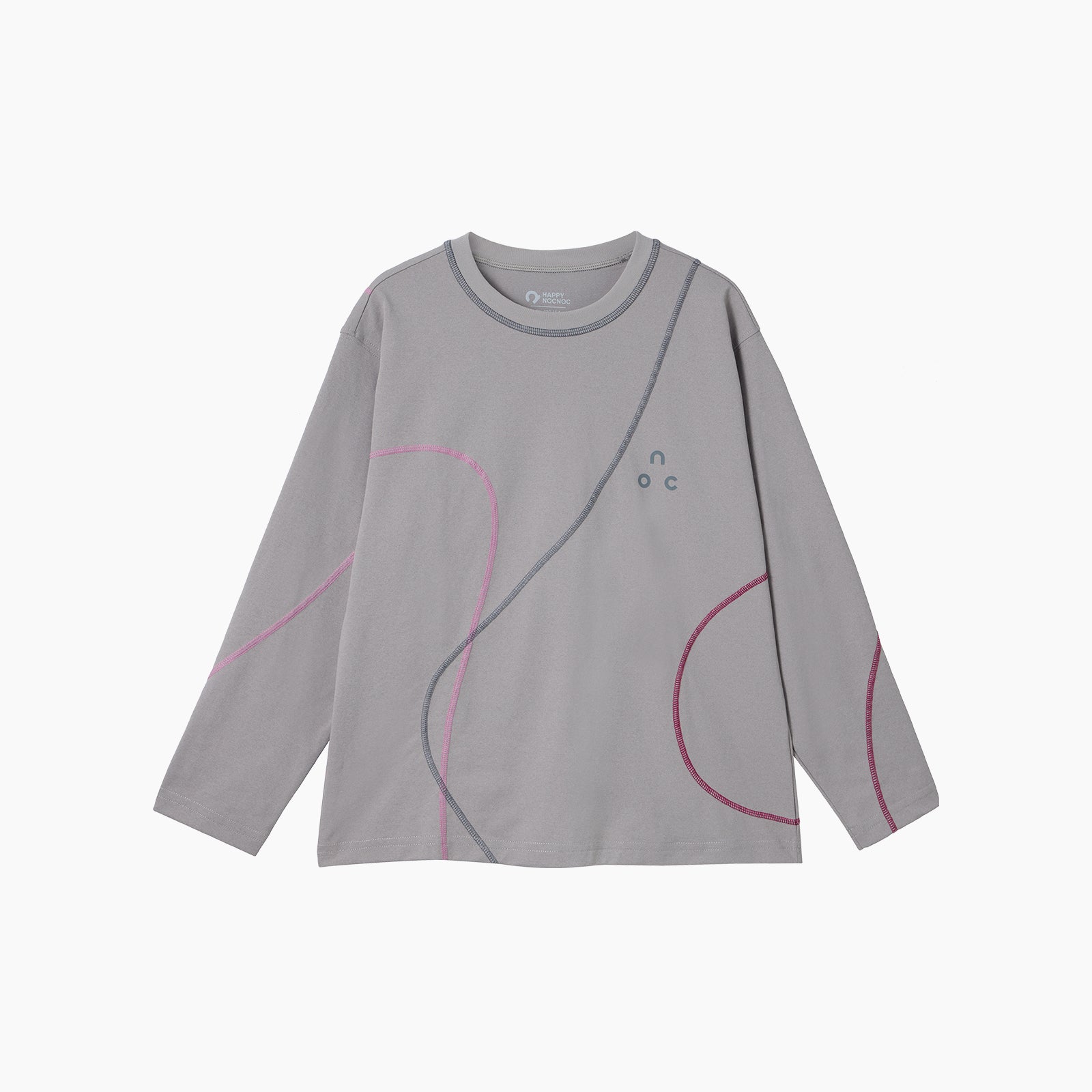 NOC-DRY ステッチロングTシャツ 吸湿 速乾（ライトグレー）