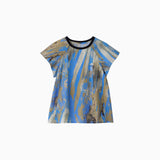 NOC-AIR フレンチリーブTシャツ 冷感 高通気（ターコイズブルー）